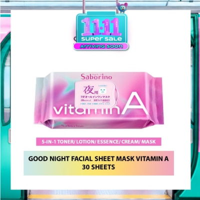 SABORINO [CHRISTMAS] Good Night Facial Sheet Mask Vitamin A (Helps To Plump & Hydrate Skin) 30s image