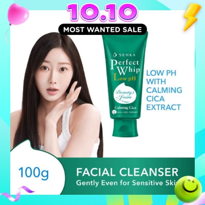 SENKA Perfect Whip Gentle Calming Cica Low pH Beauty Cleansing Foam 100g image