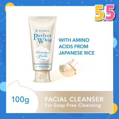 SENKA Perfect Whip Amino Charge Beauty Cleansing Foam (Gentle On Sensitive Skin) 100g
