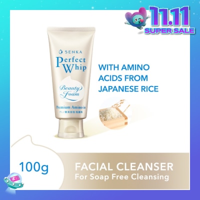 SENKA Perfect Whip Amino Charge Beauty Cleansing Foam (Gentle On Sensitive Skin) 100g