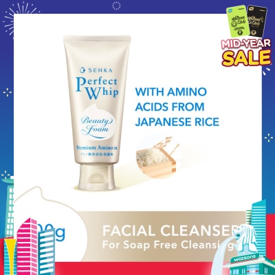 SENKA Perfect Whip Amino Charge Beauty Cleansing Foam (Gentle On Sensitive Skin) 100g