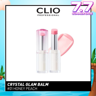CLIO Crystal Glam Balm (01 Honey Peach) Honey Like Glow To Create Soft And Supple Lips 3g