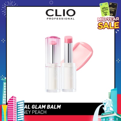 CLIO Crystal Glam Balm (01 Honey Peach) Honey Like Glow To Create Soft And Supple Lips 3g