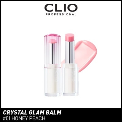 CLIO Crystal Glam Balm (01 Honey Peach) Honey Like Glow To Create Soft And Supple Lips 3g