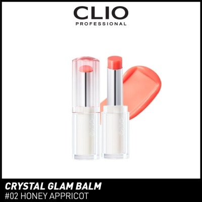 CLIO Crystal Glam Balm (02 Honey Apricot) Honey Like Glow To Create Soft And Supple Lips 3g