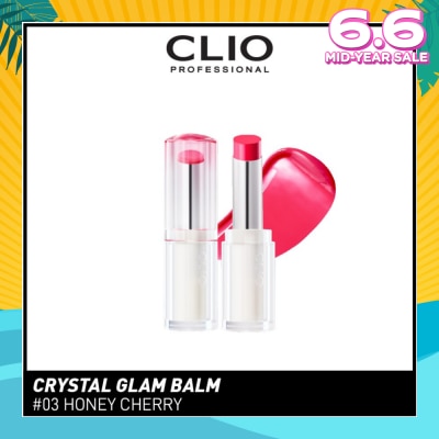 CLIO Crystal Glam Balm (03 Honey Cherry) Honey Like Glow To Create Soft And Supple Lips 3g
