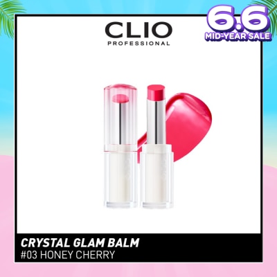CLIO Crystal Glam Balm (03 Honey Cherry) Honey Like Glow To Create Soft And Supple Lips 3g