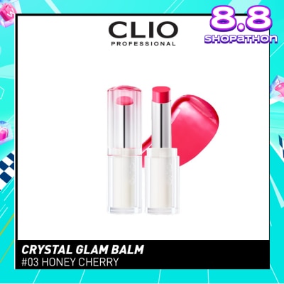 CLIO Crystal Glam Balm (03 Honey Cherry) Honey Like Glow To Create Soft And Supple Lips 3g