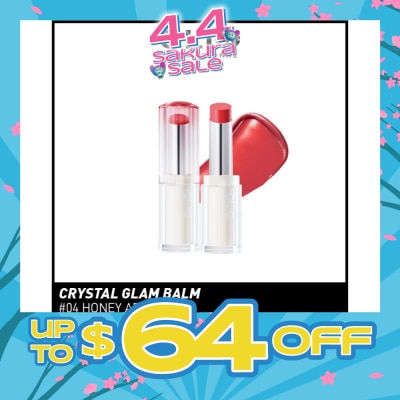 CLIO - Crystal Glam Balm (04 Honey Apple) Honey Like Glow To Create Soft And Supple Lips 3g