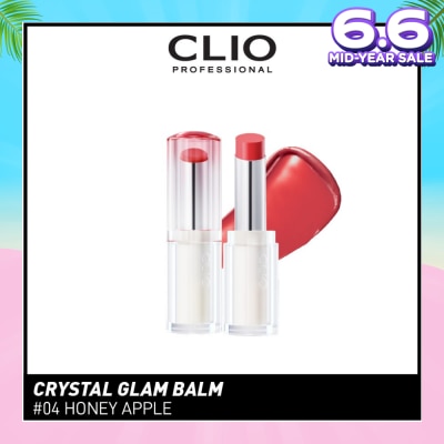 CLIO Crystal Glam Balm (04 Honey Apple) Honey Like Glow To Create Soft And Supple Lips 3g