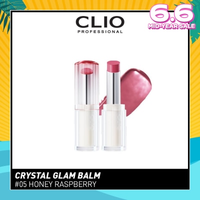 CLIO Crystal Glam Balm (05 Honey Raspberry) Honey Like Glow To Create Soft And Supple Lips 3g