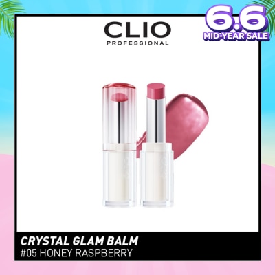 CLIO Crystal Glam Balm (05 Honey Raspberry) Honey Like Glow To Create Soft And Supple Lips 3g