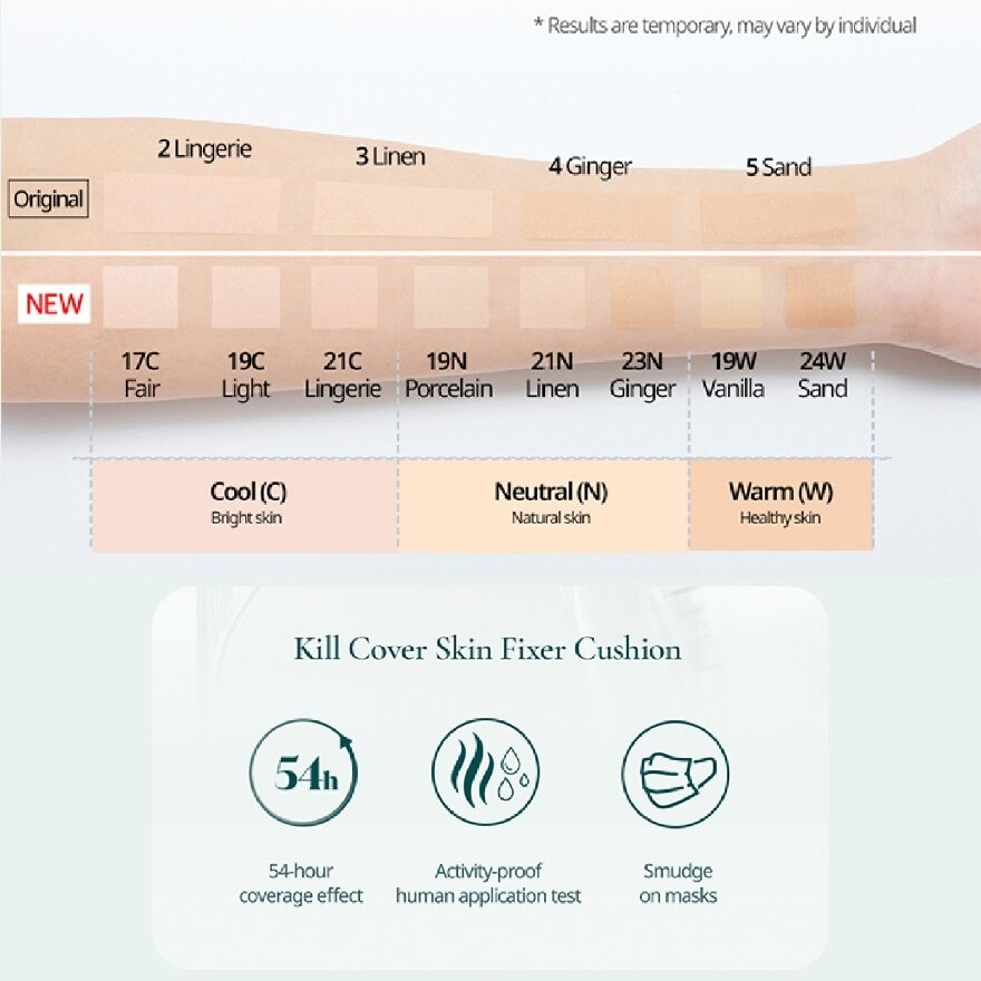 Kill Cover Skin Fixer Cushion 21N Linen Spf50+ Pa+++ 30g