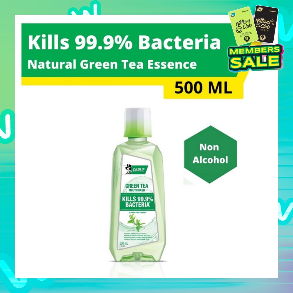 Mouthwash Non Alcohol Natural Green Tea Essence (Kills 99.9% Bacteria) 500ml