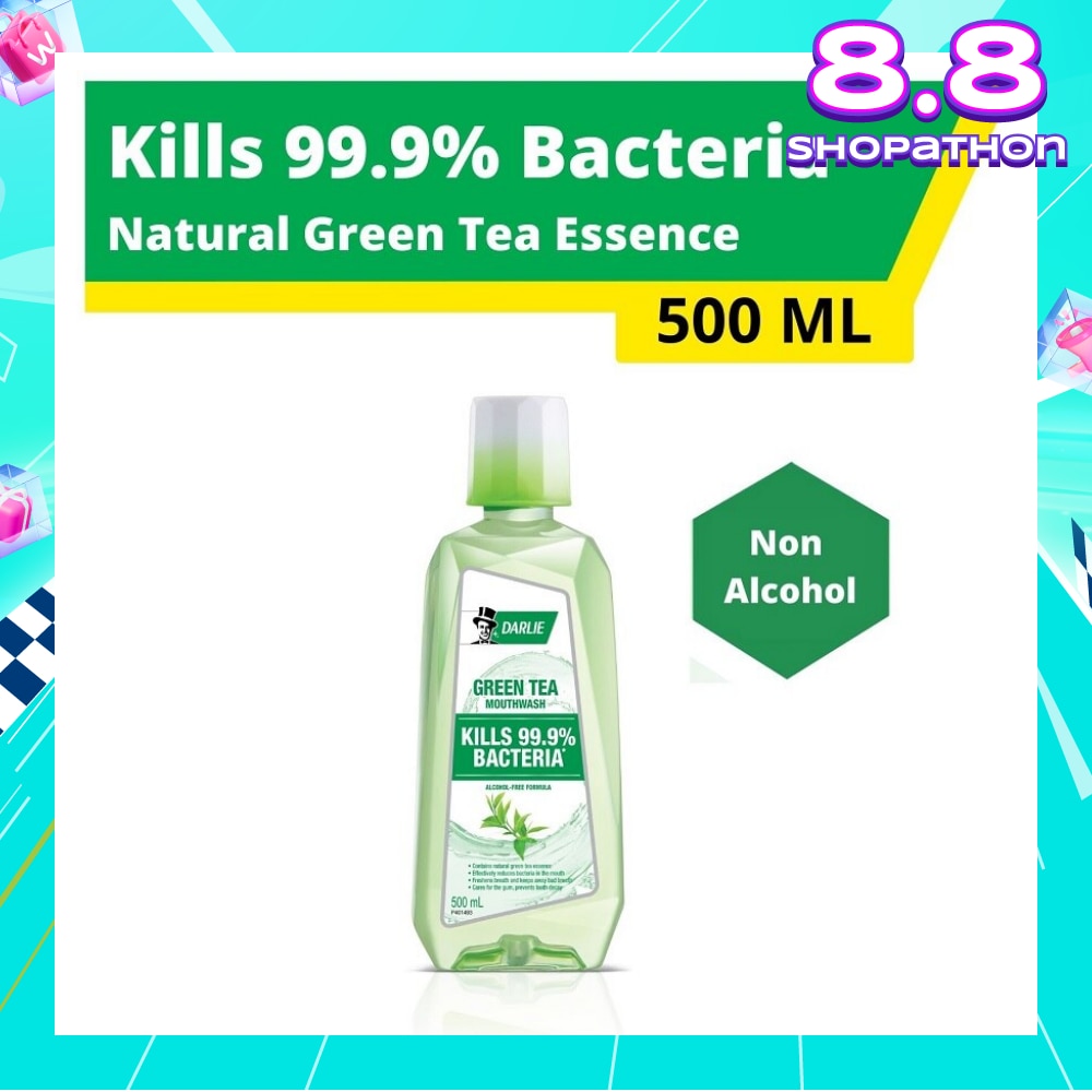 Mouthwash Non Alcohol Natural Green Tea Essence (Kills 99.9% Bacteria) 500ml
