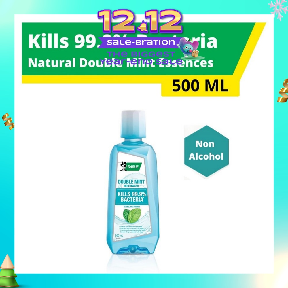 Mouthwash Non Alcohol Double Mint Essence (Kills 99.9% Bacteria) 500ml