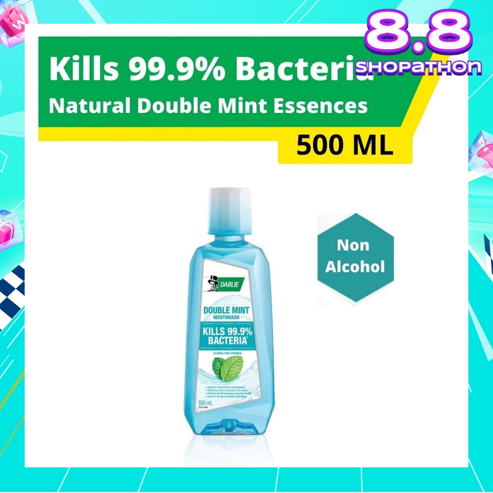 Mouthwash Non Alcohol Double Mint Essence (Kills 99.9% Bacteria) 500ml