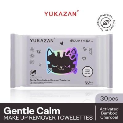 YUKAZAN - Gentle Calm Bamboo Charcoal Makeup Remover Towelettes 30s