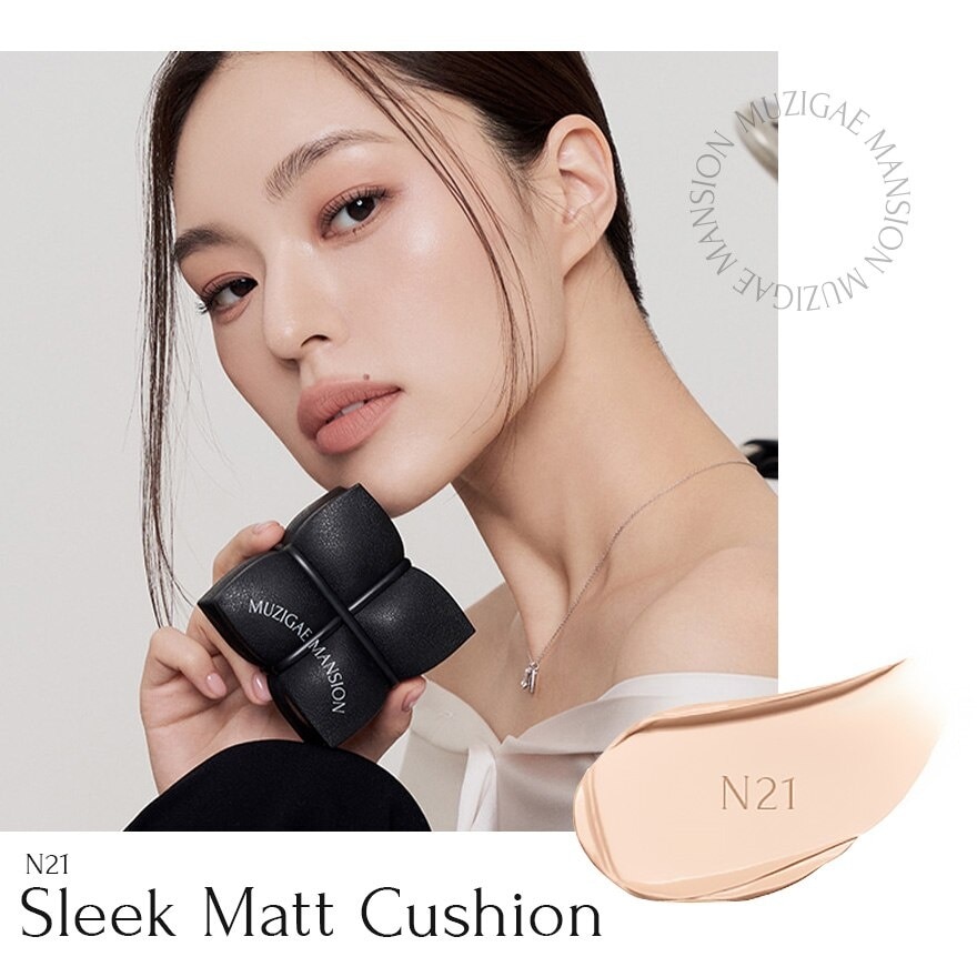 Soft Cushion Elasticity Matte finish Long Lasting SPF 50+ PA++++Sleek Matt Cushion N21 15g + Refill 15g