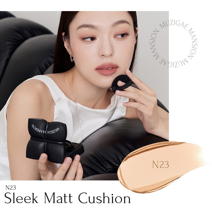 Soft Cushion Elasticity Matte finish Long Lasting SPF 50+ PA++++Sleek Matt Cushion N23 15g + Refill 15g