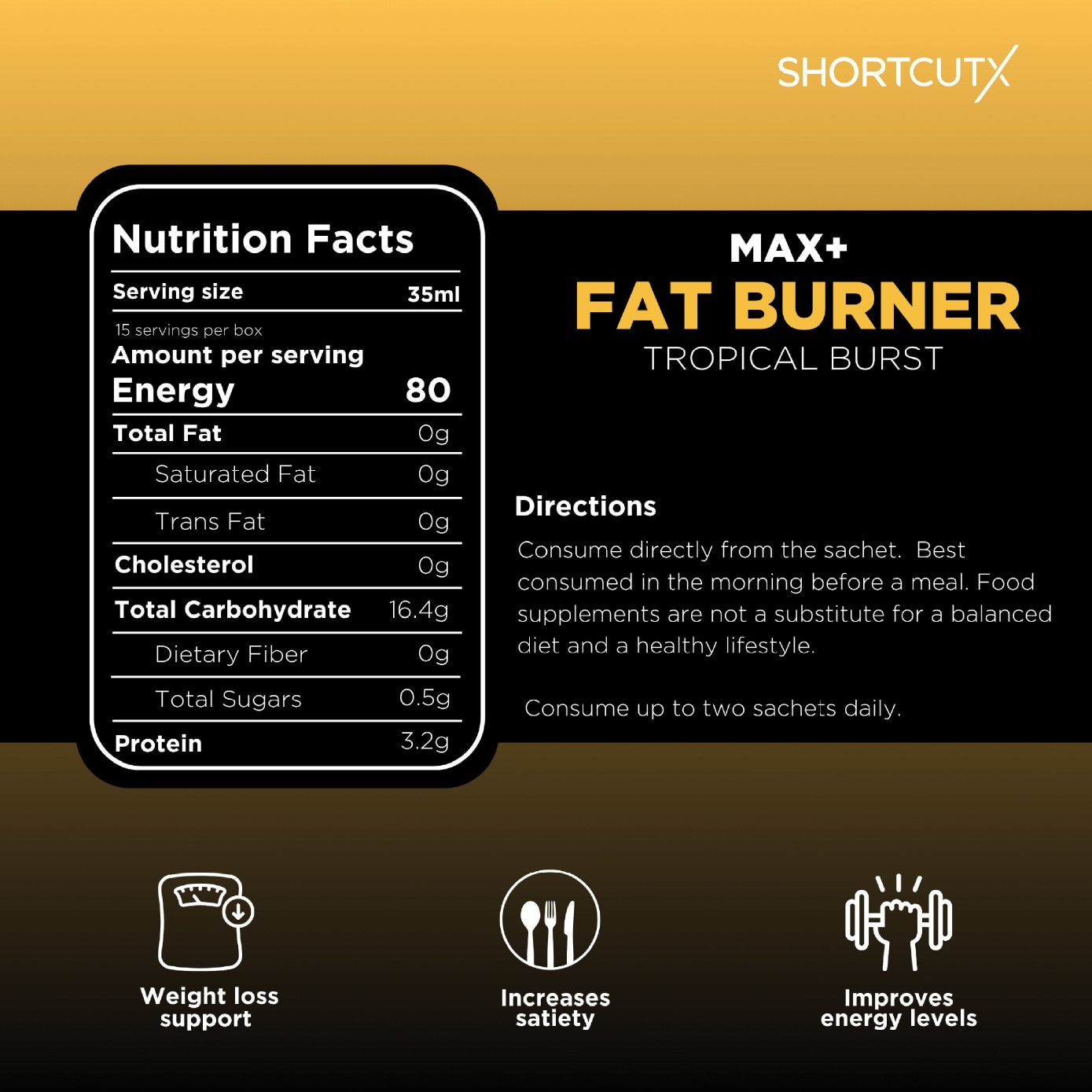 MAX+ Tropical Burst Fat Burner Juice 35ml x 15s