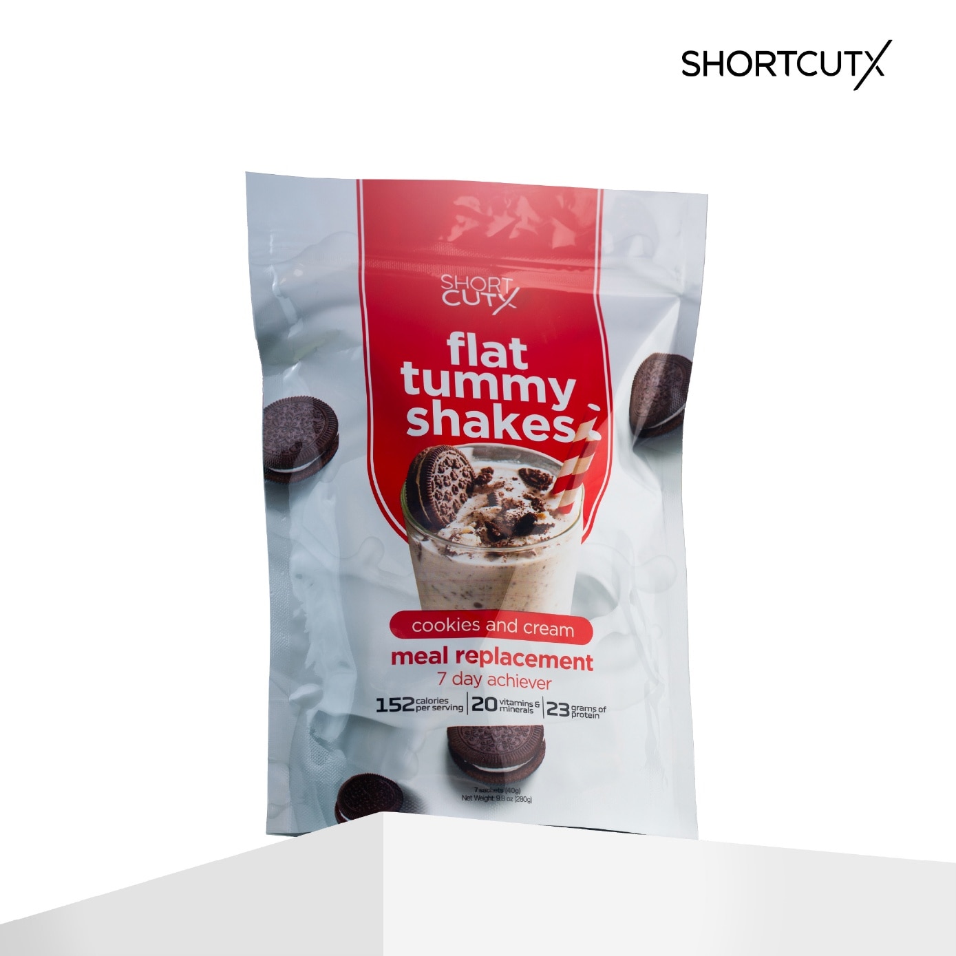 Flat Tummy Shakes Cookies & Cream Meal Replacement Powder 7s