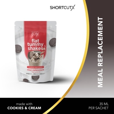 SHORTCUTX - Flat Tummy Shakes Cookies & Cream Meal Replacement Powder 7s