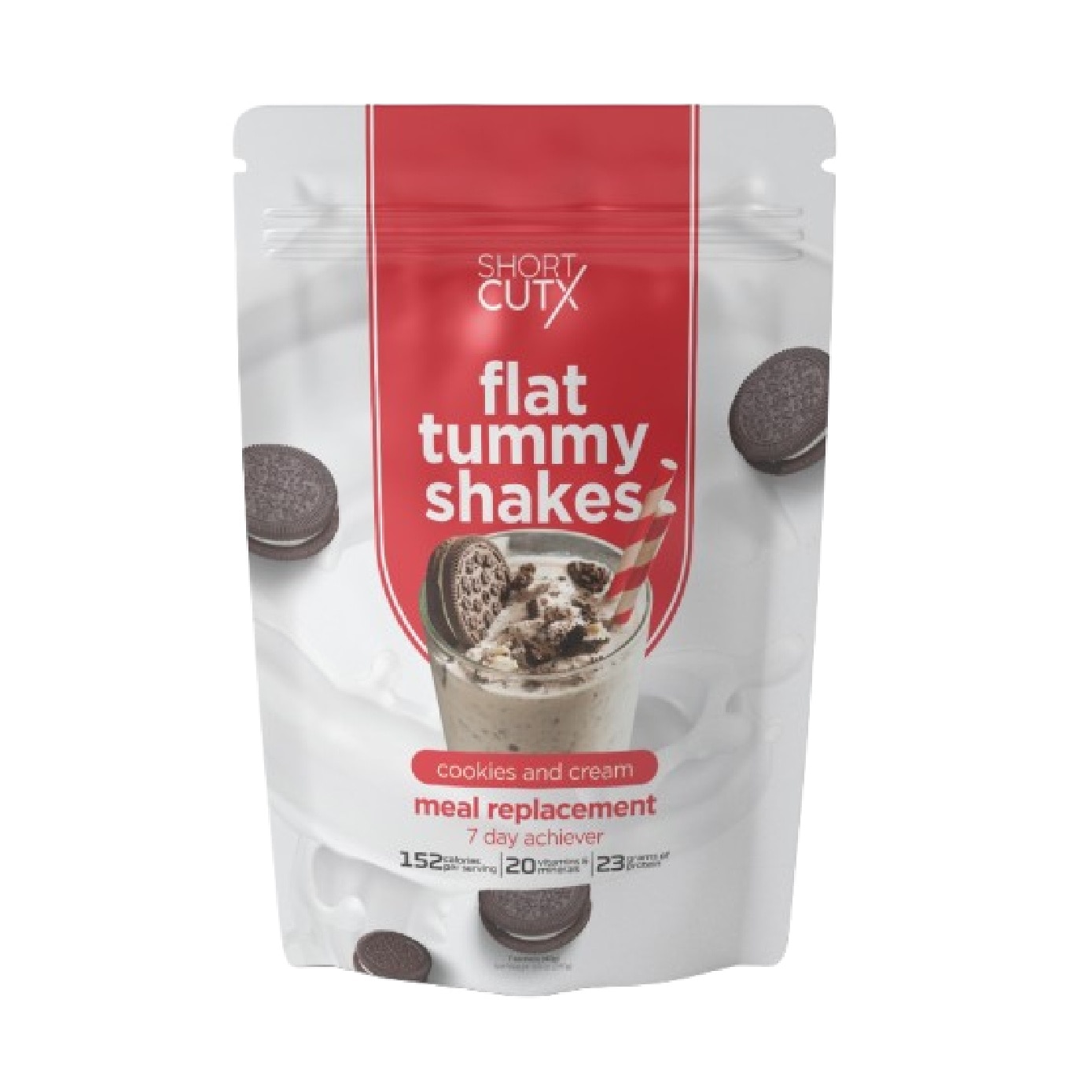Flat Tummy Shakes Cookies & Cream Meal Replacement Powder 7s