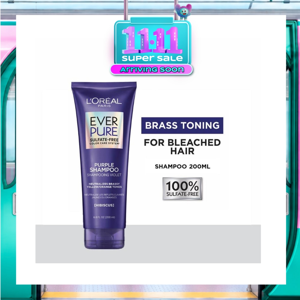 EverPure Brass Toning Purple Sulfate free Shampoo (Neutralise Brassiness For All Colored Hair) 200ml image