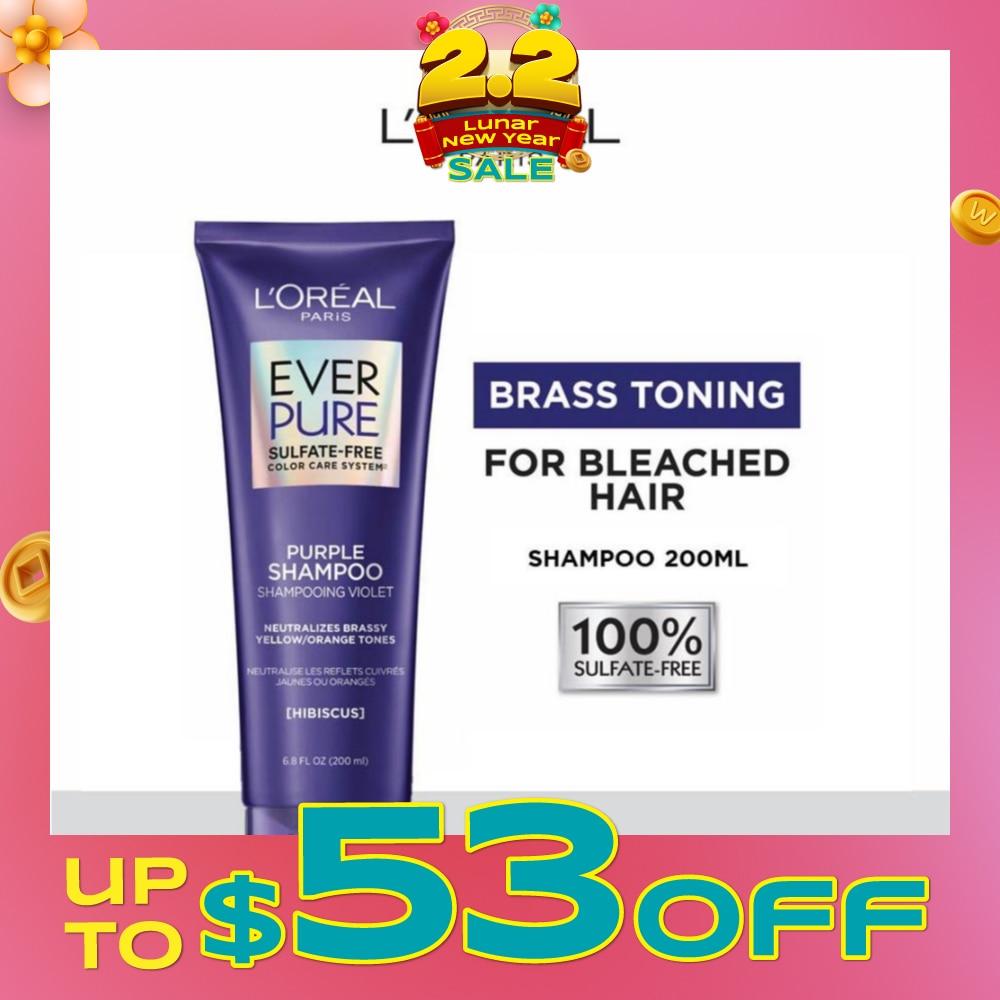 EverPure Brass Toning Purple Sulfate-free Shampoo (Neutralise Brassiness For All Colored Hair) 200ml