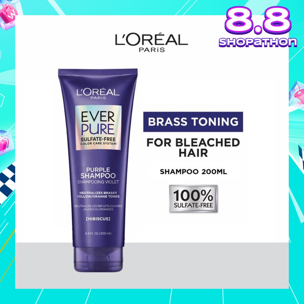 EverPure Brass Toning Purple Sulfate-free Shampoo (Neutralise Brassiness For All Colored Hair) 200ml