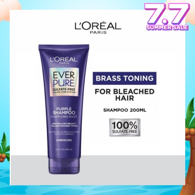 L'OREAL PARIS HAIR EXPERT EverPure Brass Toning Purple Sulfate-free Shampoo (Neutralise Brassiness For All Colored Hair) 200ml