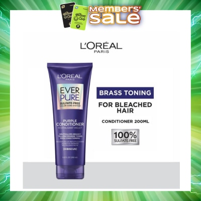 LOREAL PARIS HAIR EXPERT - EverPure Brass Toning Purple Sulfate-free Conditioner (Neutralise Brassiness For All Colored Hair) 200ml