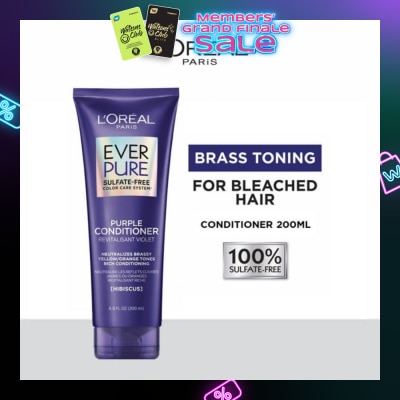 LOREAL PARIS HAIR EXPERT EverPure Brass Toning Purple Sulfate-free Conditioner (Neutralise Brassiness For All Colored Hair) 200ml