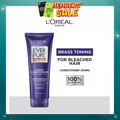 LOREAL PARIS HAIR EXPERT - EverPure Brass Toning Purple Sulfate-free Conditioner (Neutralise Brassiness For All Colored Hair) 200ml