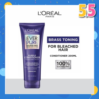 L'OREAL PARIS HAIR EXPERT EverPure Brass Toning Purple Sulfate-free Conditioner (Neutralise Brassiness For All Colored Hair) 200ml