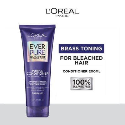 L'OREAL PARIS HAIR EXPERT EverPure Brass Toning Purple Sulfate-free Conditioner (Neutralise Brassiness For All Colored Hair) 200ml