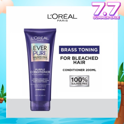L'OREAL PARIS HAIR EXPERT EverPure Brass Toning Purple Sulfate-free Conditioner (Neutralise Brassiness For All Colored Hair) 200ml