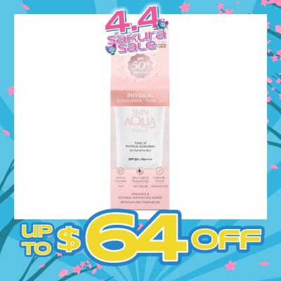 SUNPLAY - Skin Aqua Physical Sunscreen SPF50+ ( Ultra-lightweight + Suitable for Sensitive Skin + Brightens Up Skin Tone) 50ml (Expiry: Oct`2026)