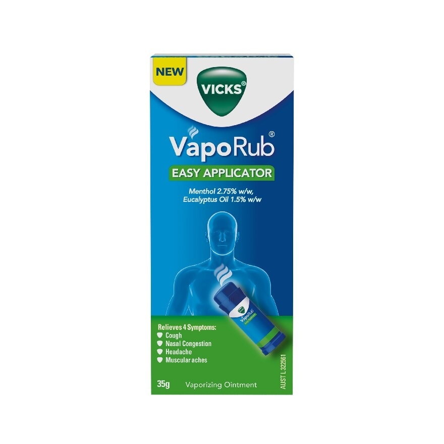 Vaporub Easy Applicator Topical Ointment For Cough And Cold Symptoms (Stick) 35g