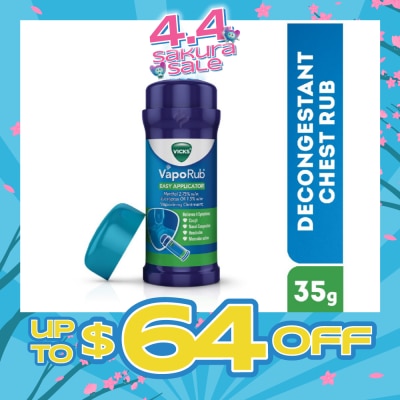 VICKS - Vaporub Easy Applicator Topical Ointment For Cough And Cold Symptoms (Stick) 35g