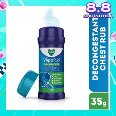 VICKS Vaporub Easy Applicator Topical Ointment For Cough And Cold Symptoms (Stick) 35g