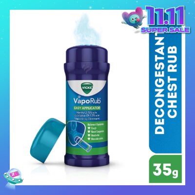 VICKS Vaporub Easy Applicator Topical Ointment For Cough And Cold Symptoms (Stick) 35g