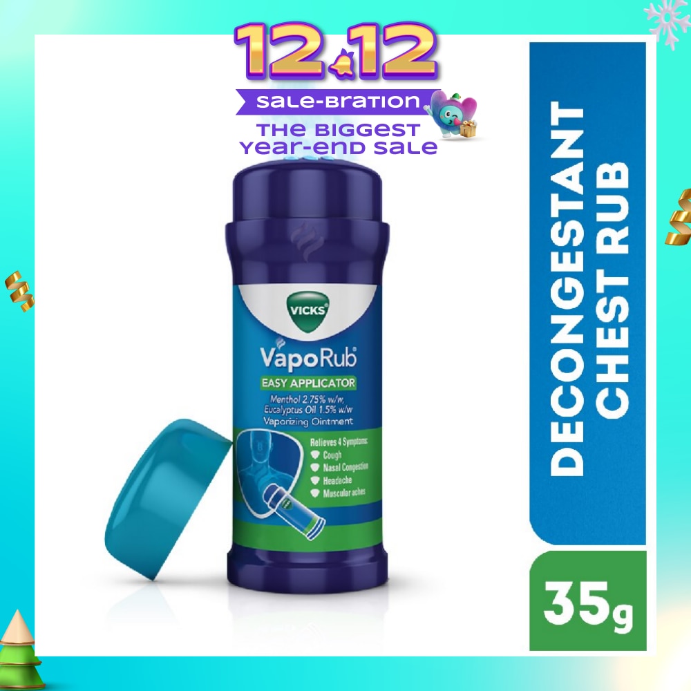 Vaporub Easy Applicator Topical Ointment For Cough And Cold Symptoms (Stick) 35g