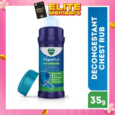 VICKS Vaporub Easy Applicator Topical Ointment For Cough And Cold Symptoms (Stick) 35g