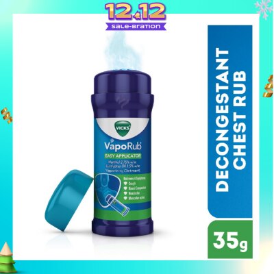 VICKS Vaporub Easy Applicator Topical Ointment For Cough And Cold Symptoms (Stick) 35g