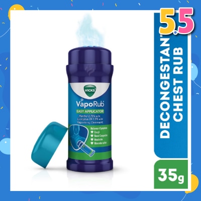 VICKS Vaporub Easy Applicator Topical Ointment For Cough And Cold Symptoms (Stick) 35g