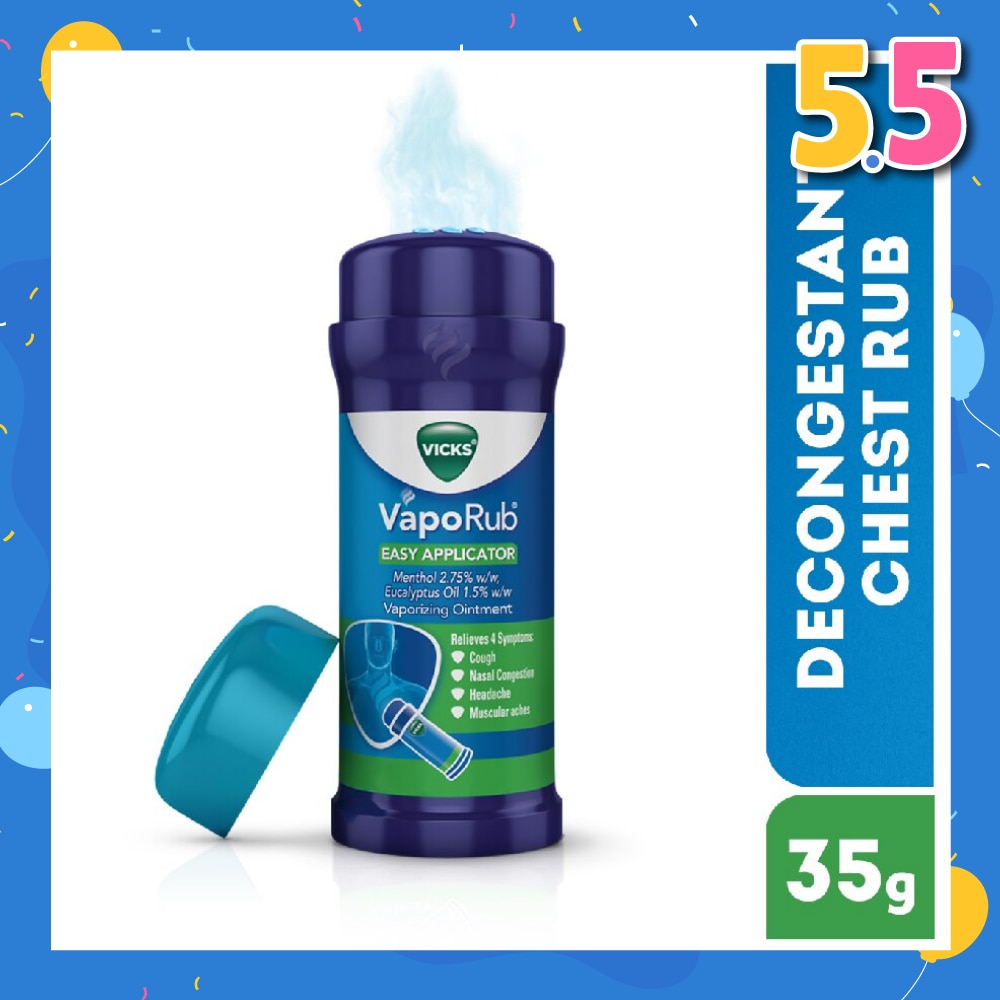 Vaporub Easy Applicator Topical Ointment For Cough And Cold Symptoms (Stick) 35g