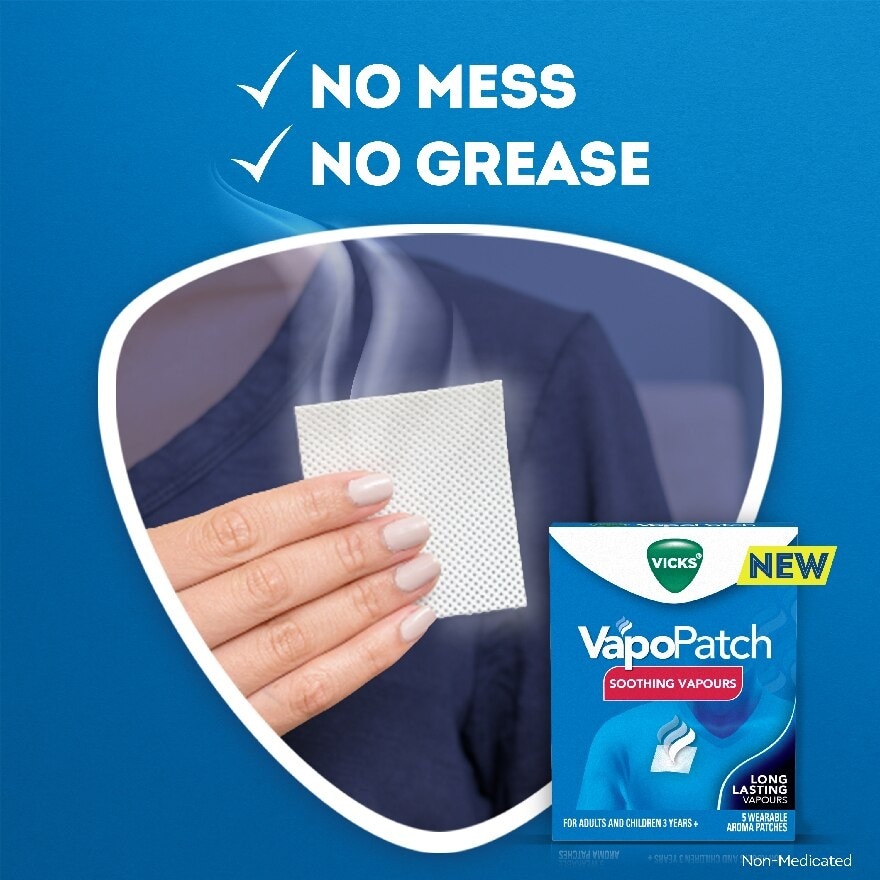 Vapopatch Wearable Aroma Patches (Help You Breathe Easy With Soothing Vicks® Vapours) 5s