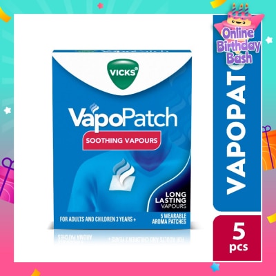 VICKS Vapopatch Wearable Aroma Patches (Help You Breathe Easy With Soothing Vicks® Vapours) 5s